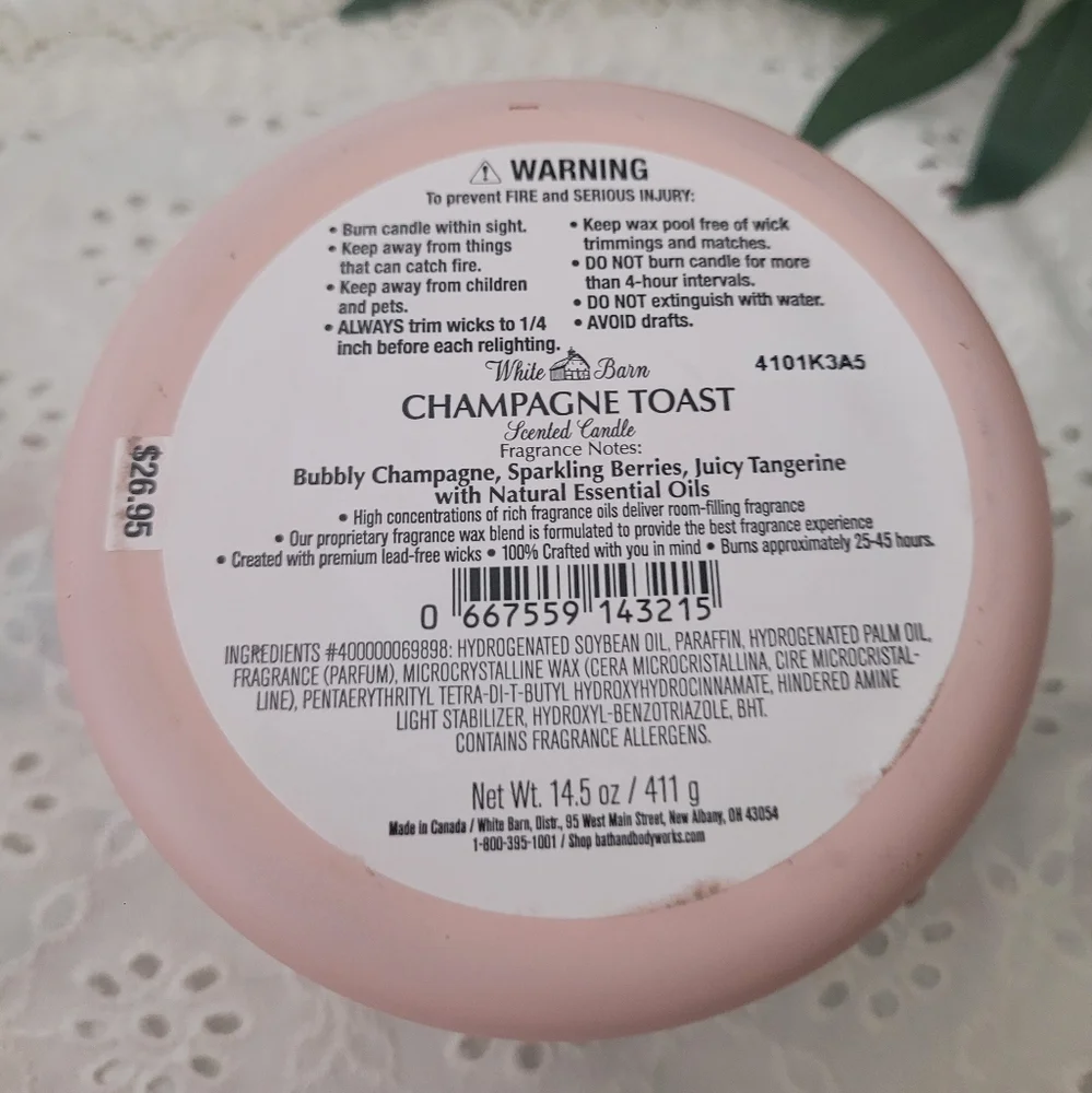 White Barn Pink Candle Champagne Toast - Picture 4 of 4